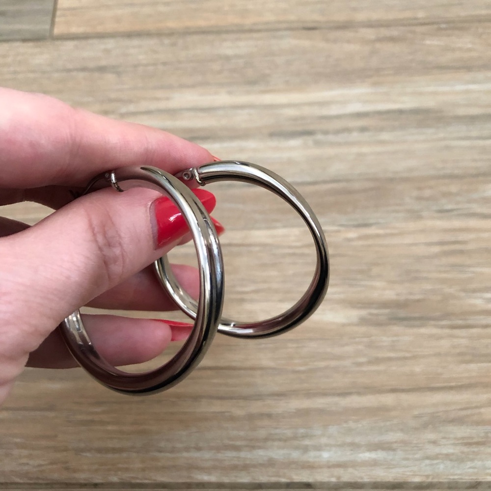Tube Hoop Earrings - Picture 3 of 6